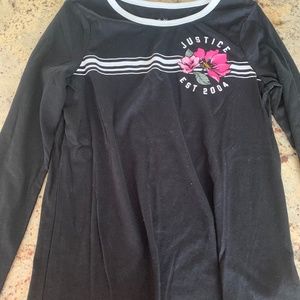 Justice Black Long Sleeve Shirt